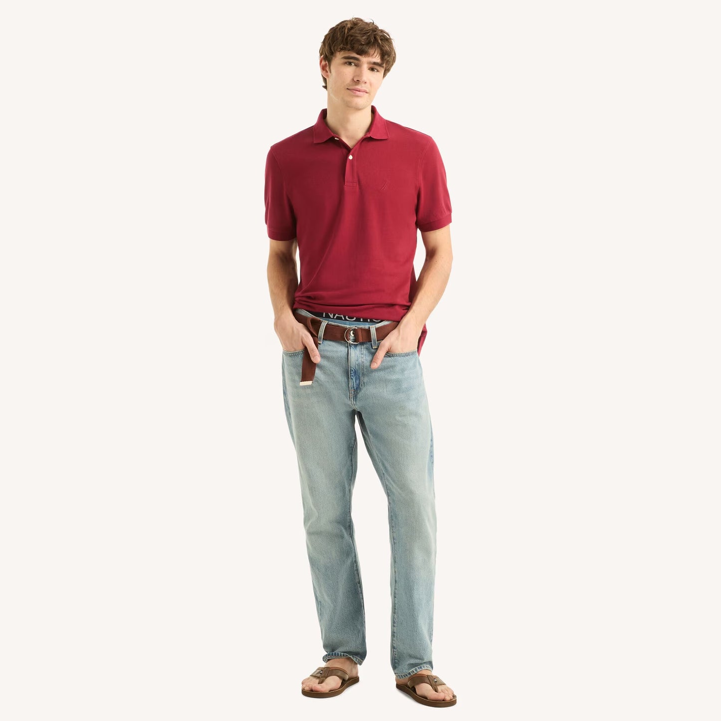 Chemise regular unicolor con logo
